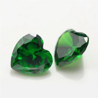 Moissanite en vrac de forme cœur de couleur verte créée en laboratoire, clarté VVS-VS, 1ct 2ct 3ct, certificat GRA