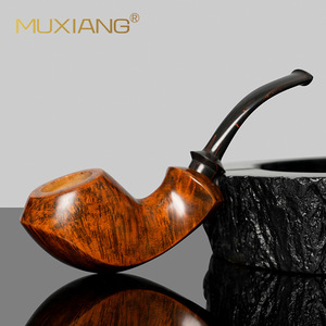 Muxiang Tobacco Pipe Bent Type Solid Briar Wood Handcrafted Men's Smoking Accessory - Product Image 4