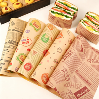 Kertas Kemasan Burger Sandwich Ramah Lingkungan, Biodegradable, Aman untuk Makanan, Berlapis PE, Anti Minyak, Kraft Khusus