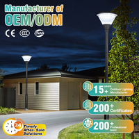 Lampu LED Tenaga Surya Super Terang Tahan Air IP65 Berbahan Aluminium PC untuk Penerangan Taman, Warna 3000K-6500K, Menyala Sepanjang Malam