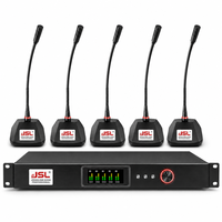 Système de microphone de conférence sans fil numérique JSL, 200 canaux, micro col de cygne, récepteur 1U en rack, 500-600 MHz, portée 70 m