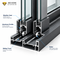Fenêtres coulissantes modernes en aluminium sur mesure, fenêtre horizontale en verre avec cadre durable thermolaqué pour maisons résidentielles