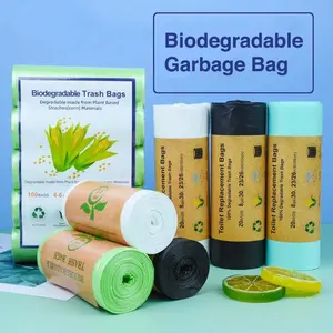 Sacos de lixo biodegradáveis à base de plantas, sacos de lixo com reforço inferior de 13 galões, impressão de rotogravura reciclável em 4 cores