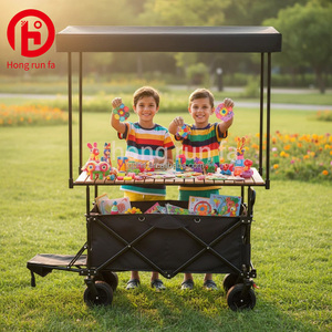 Vente d'usine, chariot pliable à roues larges personnalisé pour l'extérieur, chariot de jardin, chariot de plage pliable pour le camping avec pare-soleil amovible - Product Image 3
