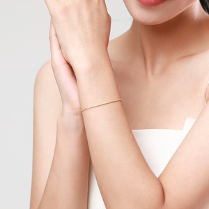 S925 silver chain <b>bracelet</b> Minimalist Gold Plated Chain <b>Bracelet</b> 22k Unisex Everyday Wear Simple Link Design Fine Jewelry - Product Image 4