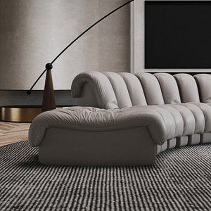 Canapé design ATUNUS Luxe Unique De Sede DS 600, <span class=keywords><strong>serpent</strong></span> en cuir noir, courbe modulaire, canapé sectionnel, ensemble - Product Image 2
