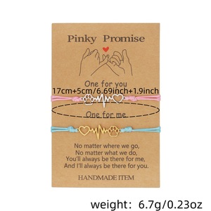 Heart Stainless Steel Braided <b>Bracelet</b> Set Adjustable <b>Couple</b> Gift Jewelry D2230-1 - Product Image 4