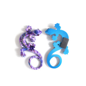 Aimant de réfrigérateur en résine 3D personnalisé <span class=keywords><strong>pas</strong></span> <span class=keywords><strong>cher</strong></span>, lézard gecko coloré de Lanzarote, souvenir peint à la main, écologique, durable, aimant puissant - Product Image 3