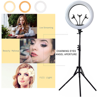 Anneau lumineux LED de 18 pouces (45 cm) M45 avec trépied de 210 cm, ensemble d'éclairage LED pour studio vidéo et selfie beauté