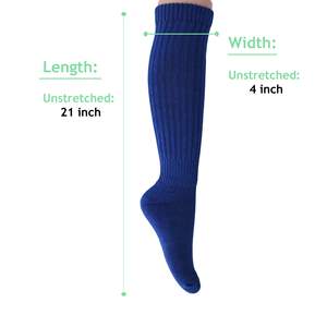 DB Mujer Royal Blue Cotton Knee-High Slouchy Scrunch Calcetines deportivos para zapatos Tamaño 5 a 10 - Product Image 6