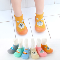 Sepatu Kaus Kaki Rajut Anjing Warna Oranye untuk Bayi, Model Terbaru Musim Panas, Sol TPE Lembut Fleksibel Anti Selip dengan Tarikan, Grosir