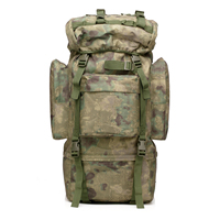 Sac à dos tactique de montagne imperméable noir 14 couleurs 65-70L avec housse de pluie pour le ski