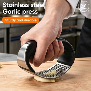 Manual Garlic Press Rocker <b>Silicone</b> Handle Garlic Crusher Mincer Ginger Squeezer Fruit & Vegetable <b>Tools</b> for Kitchen - Product Image 1