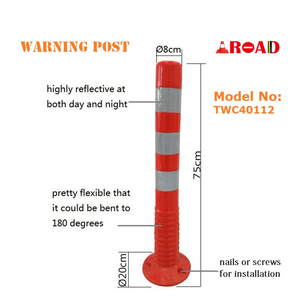 Poteau de signalisation routière haute visibilité en PU/TPU, poteau en acier personnalisé, borne flexible, délimiteur de circulation pour voie publique - Product Image 2