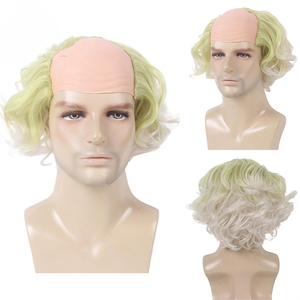 Hades 2 Cos Beetle Juice Peluca Blanco Verde Gradiente Halloween Peluca calva - Product Image 1