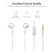 Écouteurs intra-auriculaires filaires EHS61 mains libres 3,5 mm avec suppression active du bruit, transducteur dynamique, cordon de 1,2 m et micro, en PVC et gel de silice