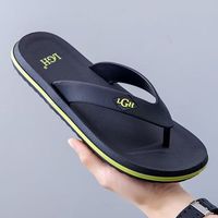 Tongs d'été antidérapantes pour hommes à bout rond avec semelle intérieure en PVC résistante à l'usure pour l'extérieur et la maison, idéales pour les bords de mer et les plages