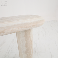 Table console moderne de luxe en travertin, design peint, décoration simple de haute qualité Wabi Sabi pour le salon