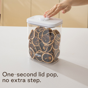 Set di Contenitori Impilabili Ermetici per Alimenti con Coperchio a Pulsante, Contenitori Trasparenti in Plastica per Cereali e Grani - Product Image 3