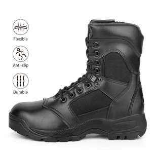 Stivale tattico di fornitura di fabbrica con vera pelle e stivale di sicurezza in acciaio per attrezzature di difesa personale - Product Image 5