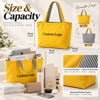Sac fourre-tout réversible personnalisable 35x29x15cm en polycoton rayé pour le commerce de détail, les cadeaux, la vente en gros, l'OEM et l'approvisionnement direct usine