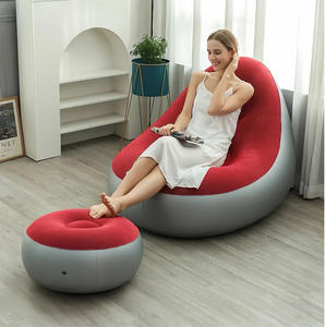 Nouveauté : Ensemble Canapé <span class=keywords><strong>Gonflable</strong></span> Paresseux en PVC Plusieurs Couleurs avec Repose-Pieds, Chaise Longue Portable pour Bureau, Salon, Jardin - Product Image 3
