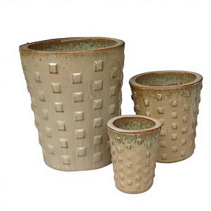 Meilleures ventes : Pots et jardinières en terre cuite émaillée haute température pour jardin et extérieur, style moderne, avec trou de drainage, décoration intérieure - Product Image 1