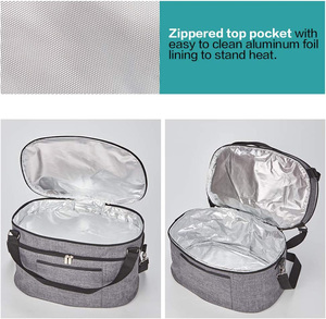 <strong>Slow</strong> <strong>Cooker</strong> <strong>Bag</strong> for Crock-Pot 6-8 Quart Insulated Travel Carrier with Easy to Clean Lining Carry Case with Top Zip Compartment - Product Image 4