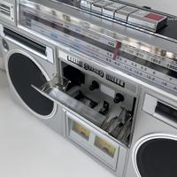 Boombox rétro haute puissance personnalisé avec lecteur de cassettes, enregistreur, radio multibandes AM FM SW, lecture BT TF USB et compteurs VU