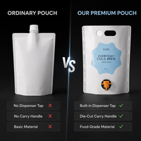 Sachet Doypack jetable 2L pour jus de café froid quotidien, recyclable, écologique, anti-oxydation, longue durée de conservation