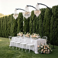 Lampe de sol en cristal M924 pour événements de mariage, lustre vintage en cristal avec support pour la décoration de table de mariage en extérieur