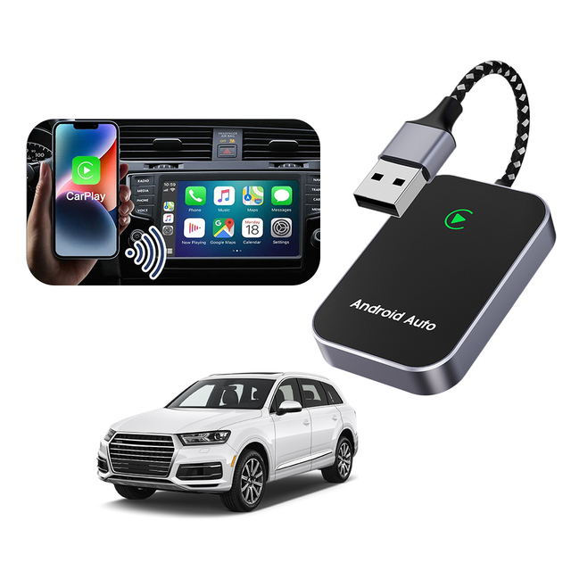 High Quality Wireless Car Play Dongle Usb Adapter for Android Plug and Play Wireless Android Auto Carplay Gps Navigation