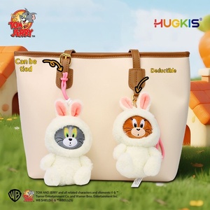 Autentico Portachiavi con Ciondolo a Forma di Gatto <span class=keywords><strong>e</strong></span> Topo in Peluche Morbido <span class=keywords><strong>e</strong></span> Leggero, con Orecchie da Coniglio, Regalo in Fibra di Poliestere - Product Image 5