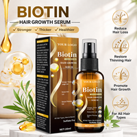 Sérum en spray en gros pour la croissance des cheveux, anti-chute, avec biotine, romarin et huile de gingembre, traitement du cuir chevelu pour cheveux clairsemés