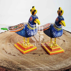 El perfecto par de pavo rey de madera de Bazzar, decoración Art Deco para el hogar, regalo - Product Image 4