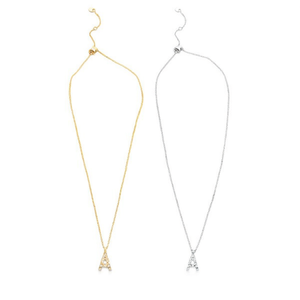 Collar con Colgante de Diamante con Letra A Angelina, Cadena de Acero Inoxidable, Color Oro y Plata, Joyería para Mujer - Product Image 1