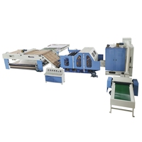Ligne de production automatique de rembourrage et de garnissage pour couettes et édredons en fibres de polyester, avec machine à garnir les noyaux et les couvertures