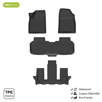 Tapis de sol de voiture en TPE imperméables toutes saisons, ajustement précis 3D pour GMC Acadia 7 places