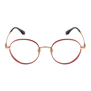 Montures <span class=keywords><strong>de</strong></span> lunettes optiques OEM ODM en titane IP, or rouge brillant, design perforé moderne, style créateur pour femmes - Product Image 2