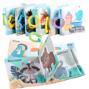 <span class=keywords><strong>Libro</strong></span> de tela lavable, <span class=keywords><strong>libro</strong></span> de actividades suaves de educación temprana con anillos de mordedor, juguete de aprendizaje cognitivo, animales, insectos y carreras - Product Image 1