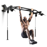Barre de traction multifonctionnelle robuste à fixation murale avec système de poulie pour la musculation à domicile