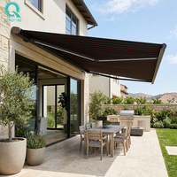 QINGYING Auvent moderne pliable à bras rétractables pour balcon extérieur, protection solaire et pluie, structure en aluminium