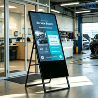 Letrero Electrónico de Pie de Aleación de Aluminio HRAY con Pantalla Táctil Opcional para Exhibición de Imagen de Marca en Interiores de Cadenas de Tiendas OEM ODM
