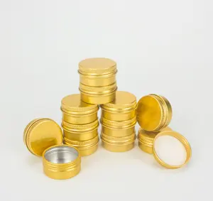 10ml 10 gramm kleine goldene Aluminium Kosmetik creme tragbare Glas Schraub dichtung Töpfe Metall box Gold Wachs behälter