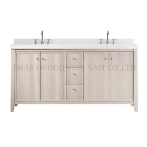 Tocador de baño de madera de 48 pulgadas de diseño tradicional con tapa de mármol de Vietnam - Product Image 4