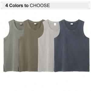 洗えるタンクトップ特大カスタムタンクトップTシャツTシャツ男性用ベスト - Product Image 2
