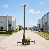 Tour d'éclairage mobile à bas prix, lumières LED, mât télescopique, alimentée au diesel, pour travaux de construction nocturnes