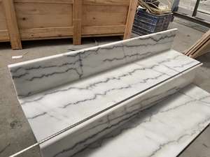 천연 백색 대리석 빌라 내부 장식 광택 미끄럼 방지 계단 디딤판 가격 - Product Image 5