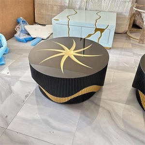 Hiện đại giả đá cẩm thạch kết cấu hàng đầu nhân đôi Bàn cà phê Trung tâm trà cafe bảng 360 độ xoay trang trí nội thất Mesa de Centro - Product Image 3