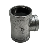 Té réducteur en fonte malléable GI Raccord de tuyau 4*1 1/2 pouces Filetage BSPT